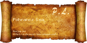 Pohrancz Lea névjegykártya
